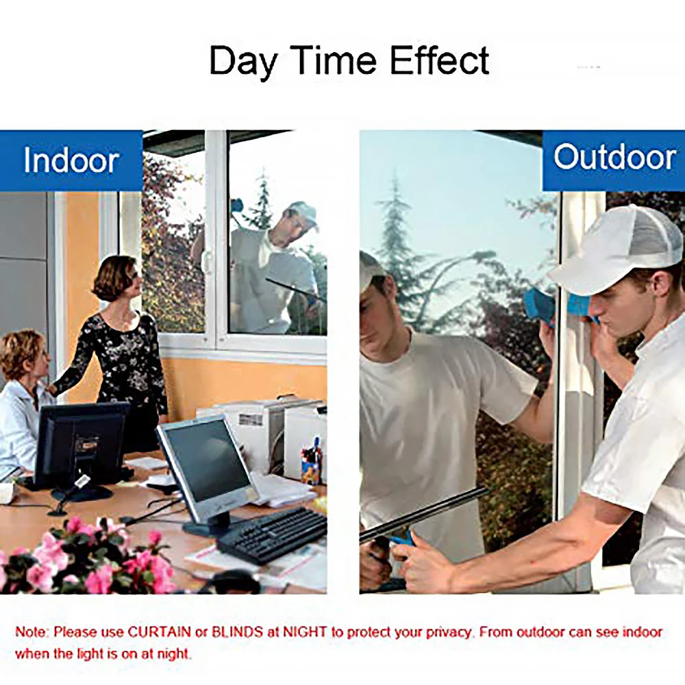 Mirror Blocking Light Window Tint Privacy  Anti-UV Window Film Building Décor Heat Control One Way Glass Sticker Reflective