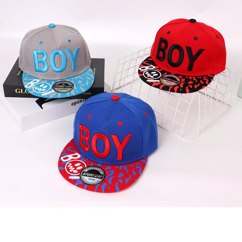 Boy Letter Embroidered Hip Hop Cap Unisex Kids Snapback Cap kids Baseball Cap Sun Hat For girls dance