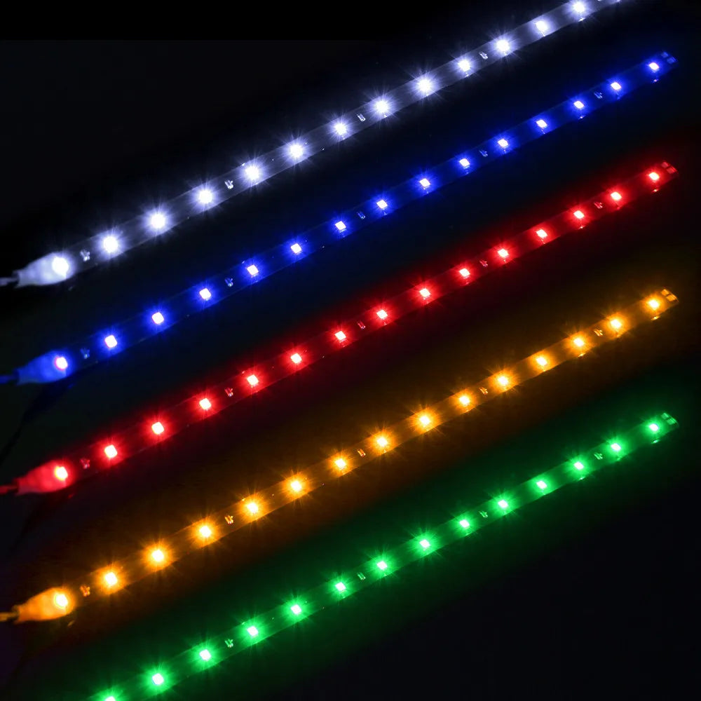 2PCS 3528 1210 Patch Waterproof LED Soft Light Strip 30CM15 Automobile 12V Atmosphere Lamp Universal Type SMD 3W 30CM