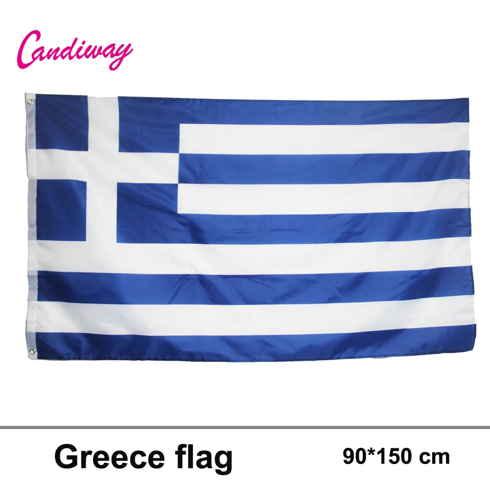 90 x 150cm Greek Greece flags and banners National flag of Greece Flay flag for decoration Blue and white stripe flag  NN012
