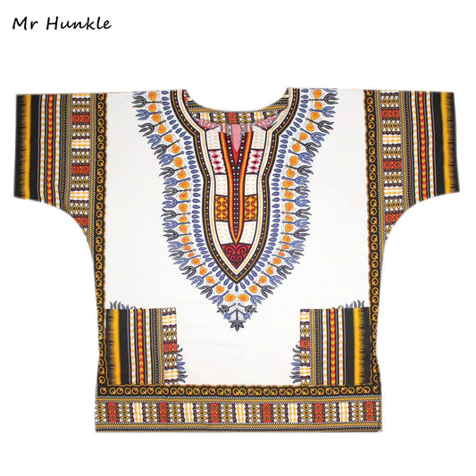 Band Mr Hunkle XXL, XXXL Dashiki Dress 100% Cotton African Traditional Print White Dashiki Clothing for Men Women