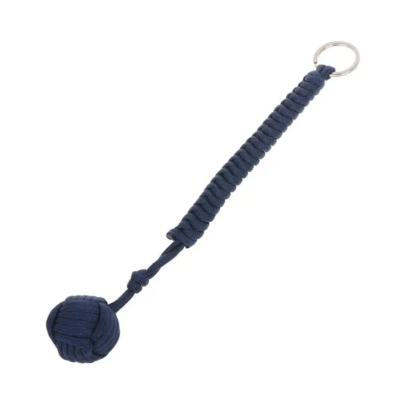Outdoor Security Protection Black Monkey Fist Steel Ball Bearing Self Defense Lanyard Survival Key Chain Dropshipping