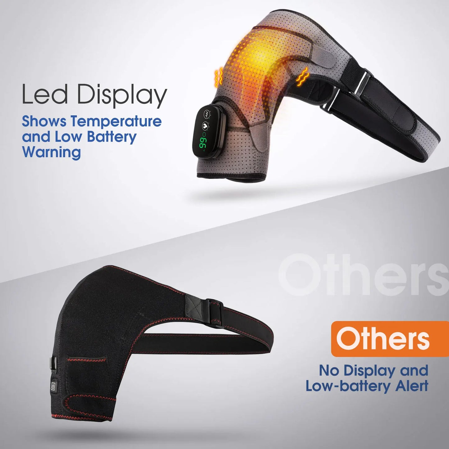 Electric Heating Shoulder Brace LED Display Vibration Shoulder Massage Support Belt Strap For Arthritis Joint Injury Pain Relief