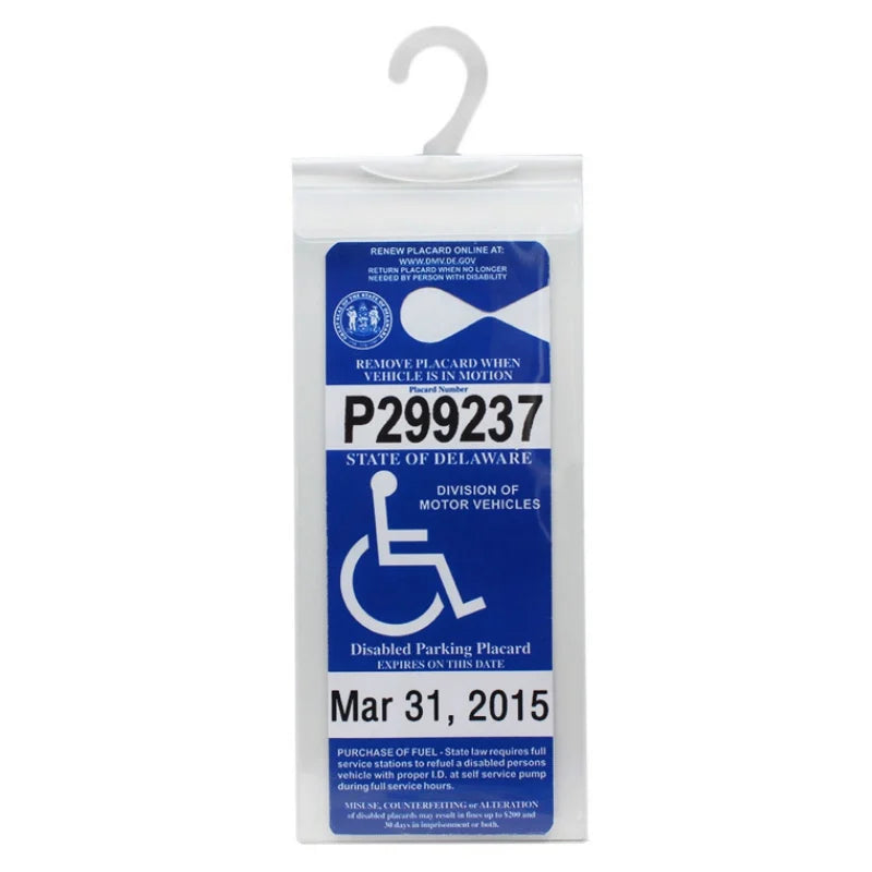 1pcs Handicap Parking Placard Holder Ultra Transparent Disabled Parking Permit Placard Protective Holder Cover Storage Bag