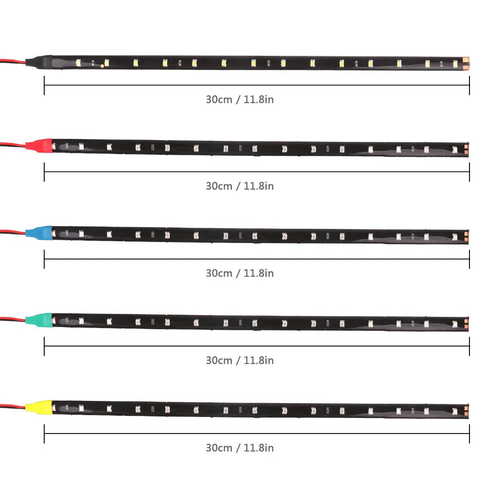 2PCS 3528 1210 Patch Waterproof LED Soft Light Strip 30CM15 Automobile 12V Atmosphere Lamp Universal Type SMD 3W 30CM