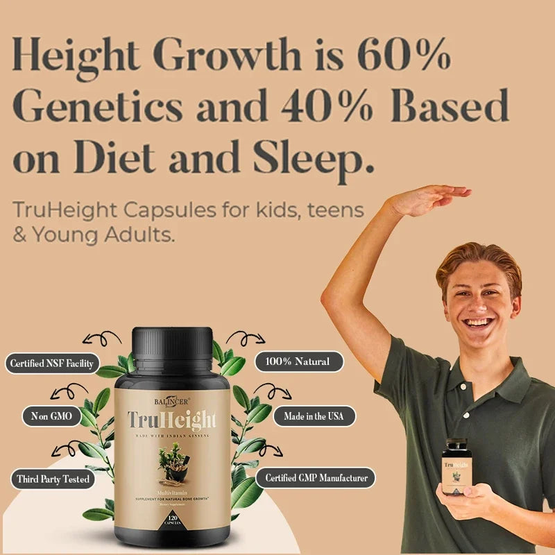 Calcium Supplement Vitamin D3 Vegetarian Capsules Help Growth, Support Immune and Bones