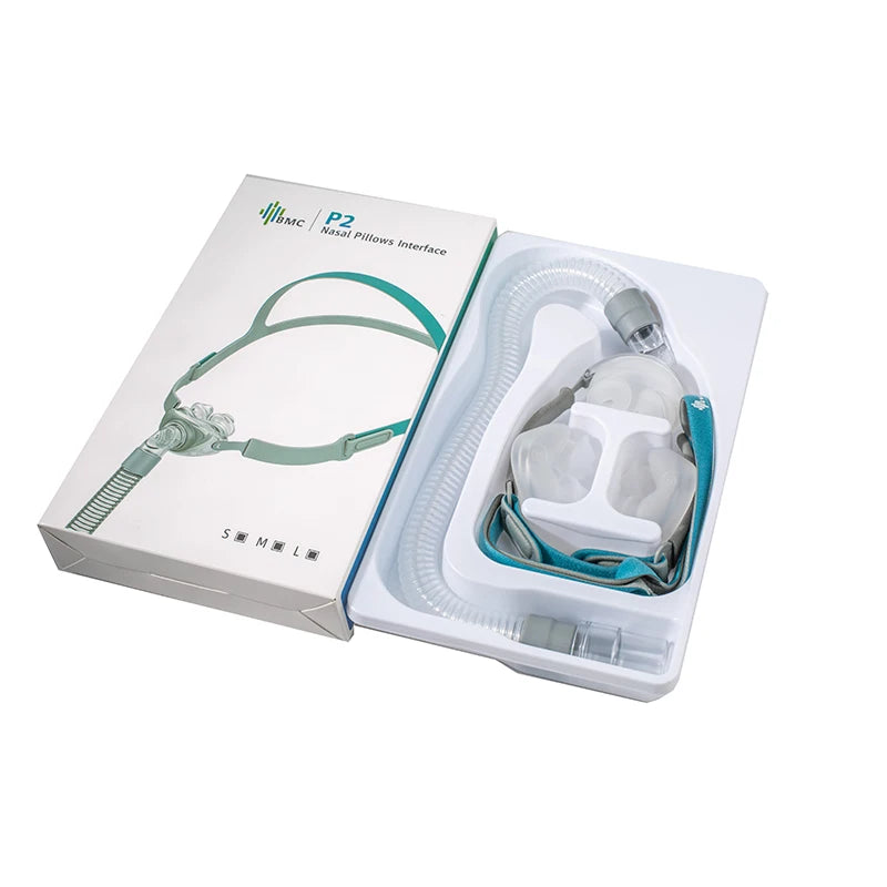 BMC PM2 Nasal Pillows Mask Soft Silicone CPAP Accessories Front Hose Full Size Nose Pads 22mm Tub Diameter