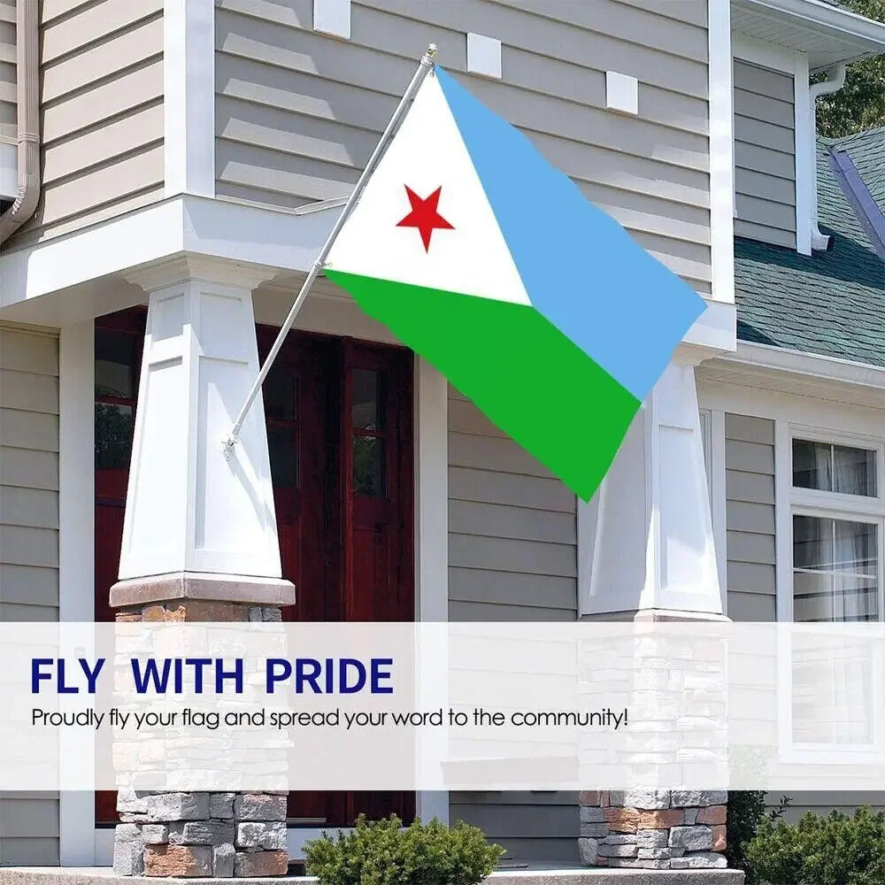 Djibouti Flag Festival Party Polyester Indoor Outdoor Printed Flag 3x5 FT