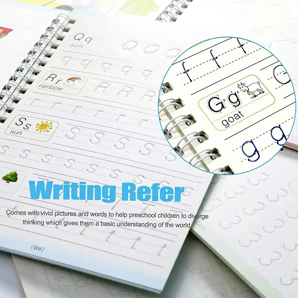 Sank Magic Practice Copybook Pen Preschools Kids Calligraphy English Verison Free Wiping Children Reusable Writing Book