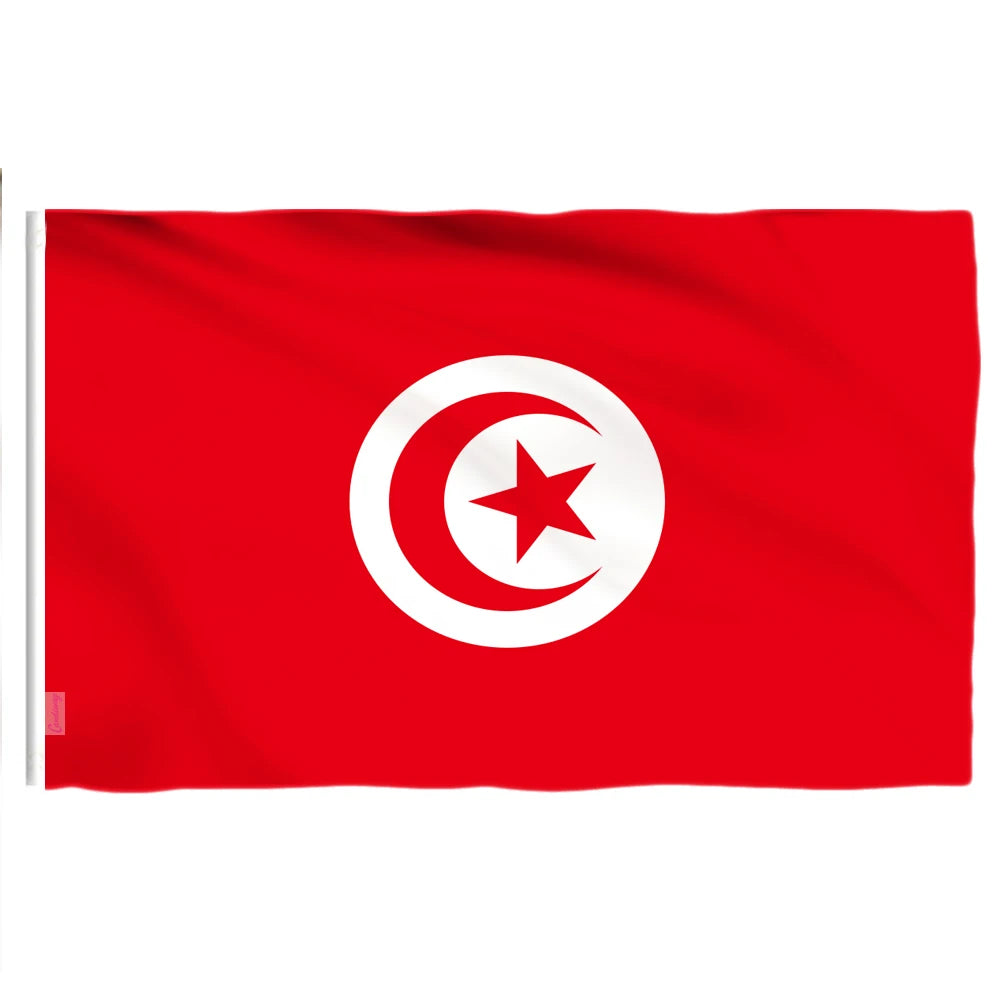 90x150cm Tunisia Tunisie Flag Home Decorative Flags Banners 3x5 Feet National Flag Polyester outdoor Hanging Flying Flag NN096