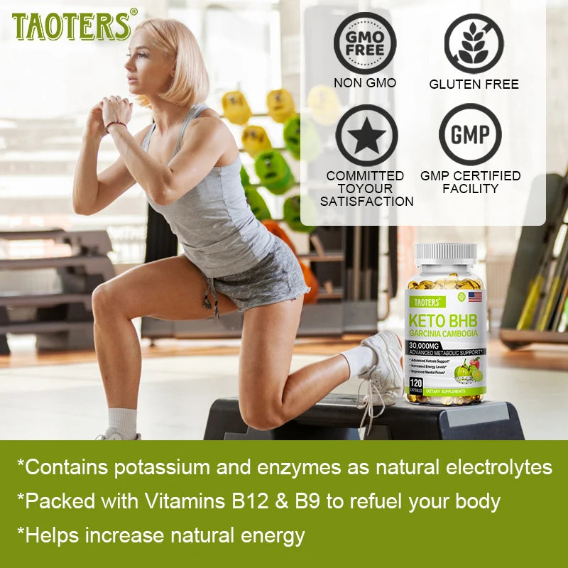 Keto BHB Garcinia Cambogia Extract Supplement 30000mg-Suitable for Men and Women - Energy Production|Healthy Weight Management