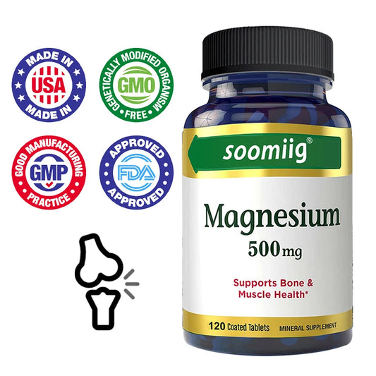 Magnesium Capsules 500 Mg - Highly Absorbable Magnesium Oxide To Support Bone and Muscle Health