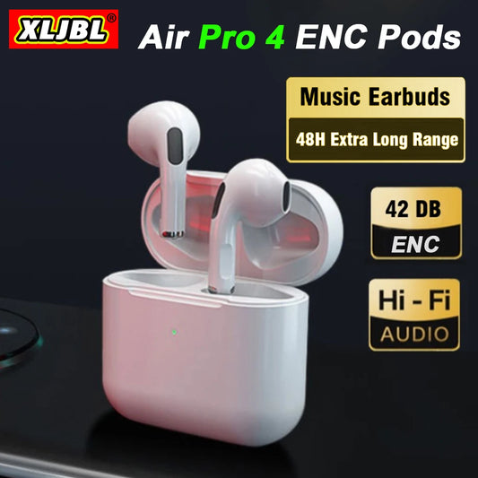 Air Pro 4  Pods True Wireless earphones In Ear headphones Ultra Long Standby Running Bass Sports earburds music headset with Mic