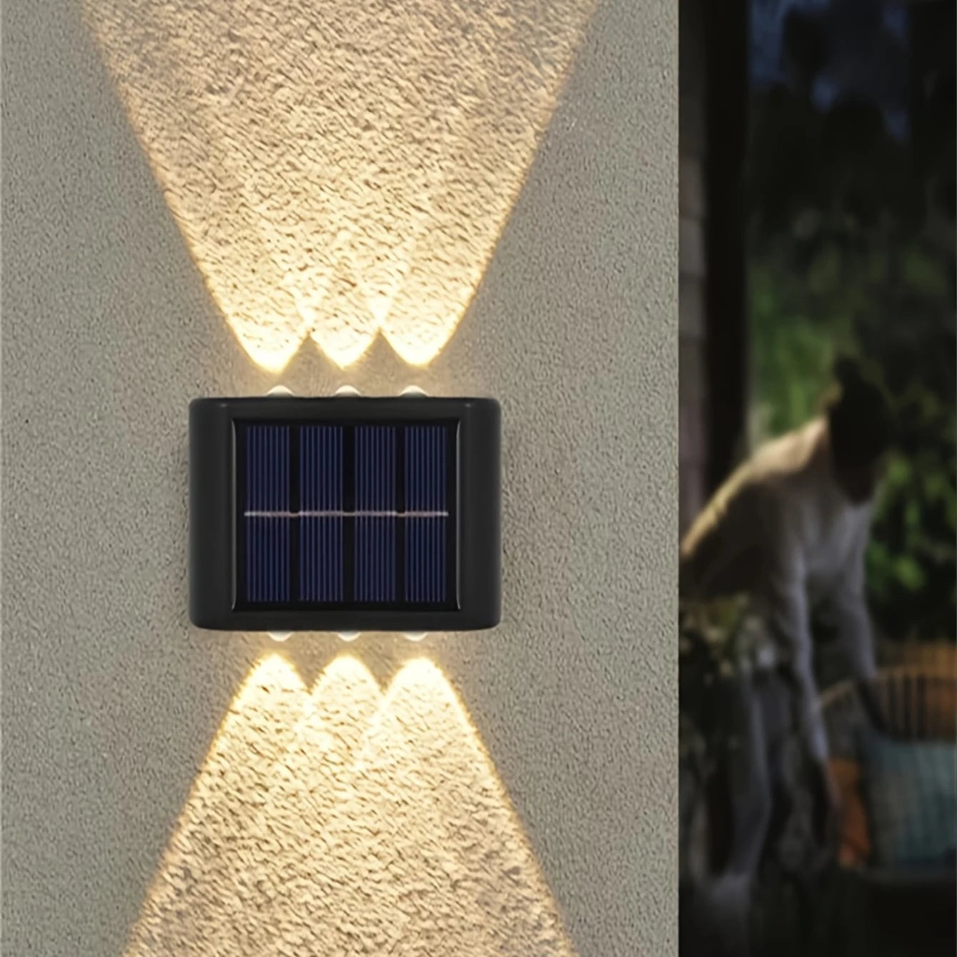 1-12pc Outdoor Solar Up Down Lights Waterproof Modern Nordic Outside Exterior Sunlight Sensor Lamp Fixture Wall Mount For Garden