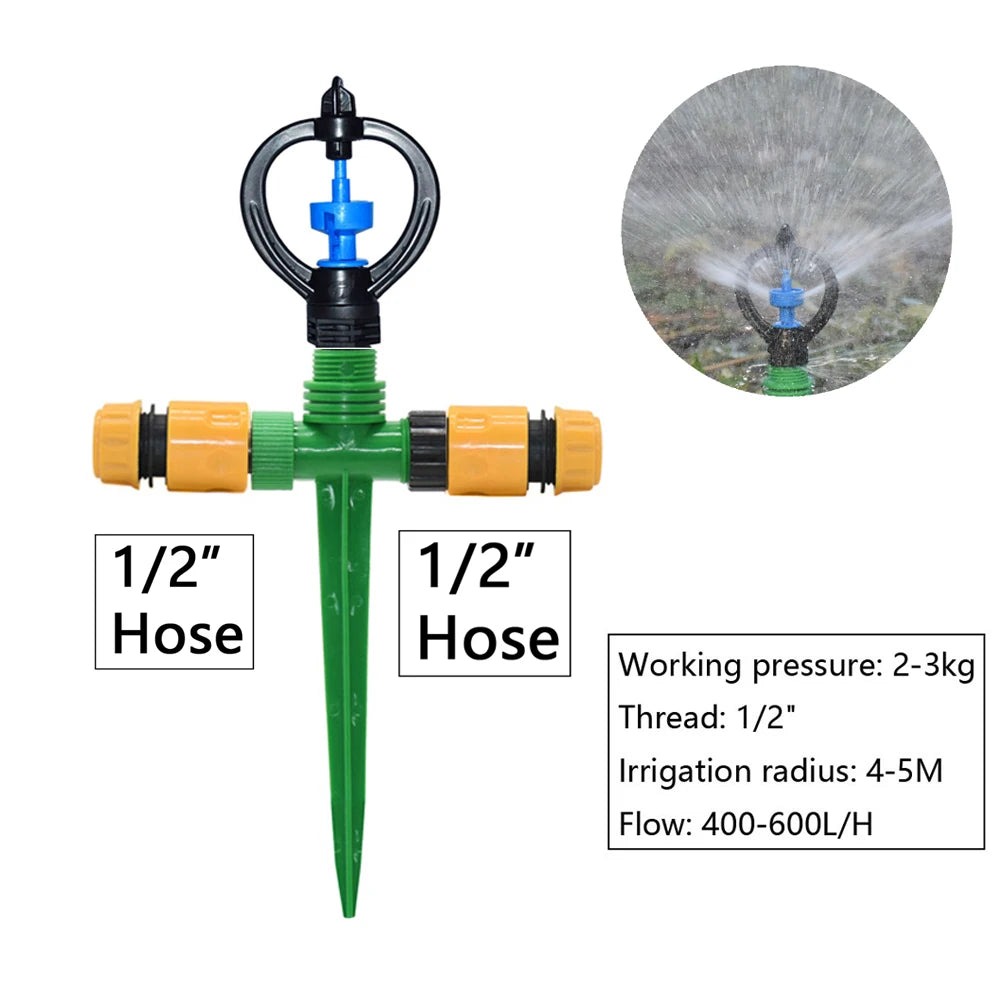 Automatic 360 Degrees Rotary Watering Sprinklers G1/2 Thread Vortex Nozzle For Farm Garden Lawn Irrigation