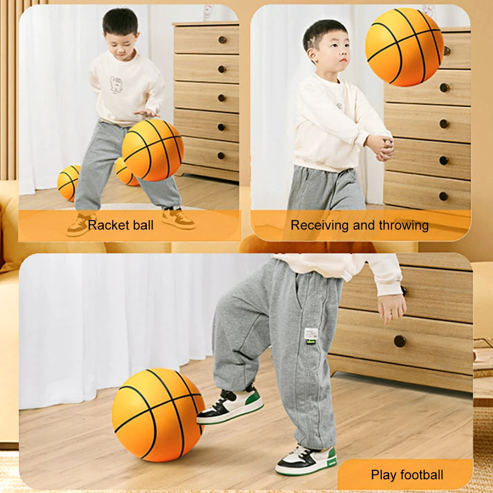 Bouncing Mute Ball 18/21/24cm Silent Foam Basketball Indoor Silent Ball Pat Basketball Silent Toddler Toys Air Bounce Basketball