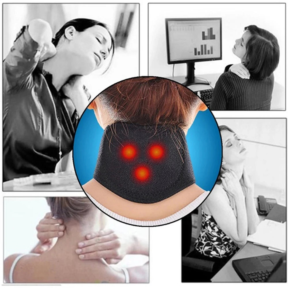 TIKE 2Pcs Tourmaline Magnetic Therapy Neck Back Massager Cervical Vertebra Protection Spontaneous Heating Belt Body Massager New