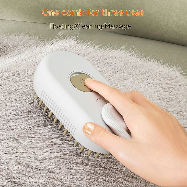 New Pet Spray Comb for Cats and Dogs Pet Electric Spray Hair Removal Comb One Key Spray Anti-Flying Massage Brush, Clean Massage