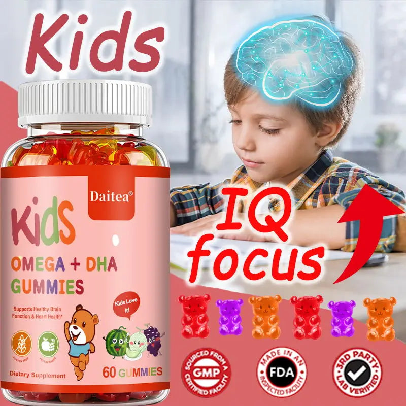 Children's Intelligence Supplement Gummies Support Intelligence, Concentration, Memory and Nutrition To Make Learning Easier