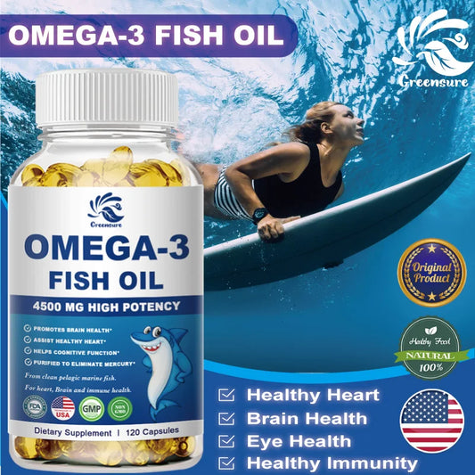 Omega3 Fish Oil Capsule - Support with Triglyceride EPA and DHA To Support Brain, Joint & Eye