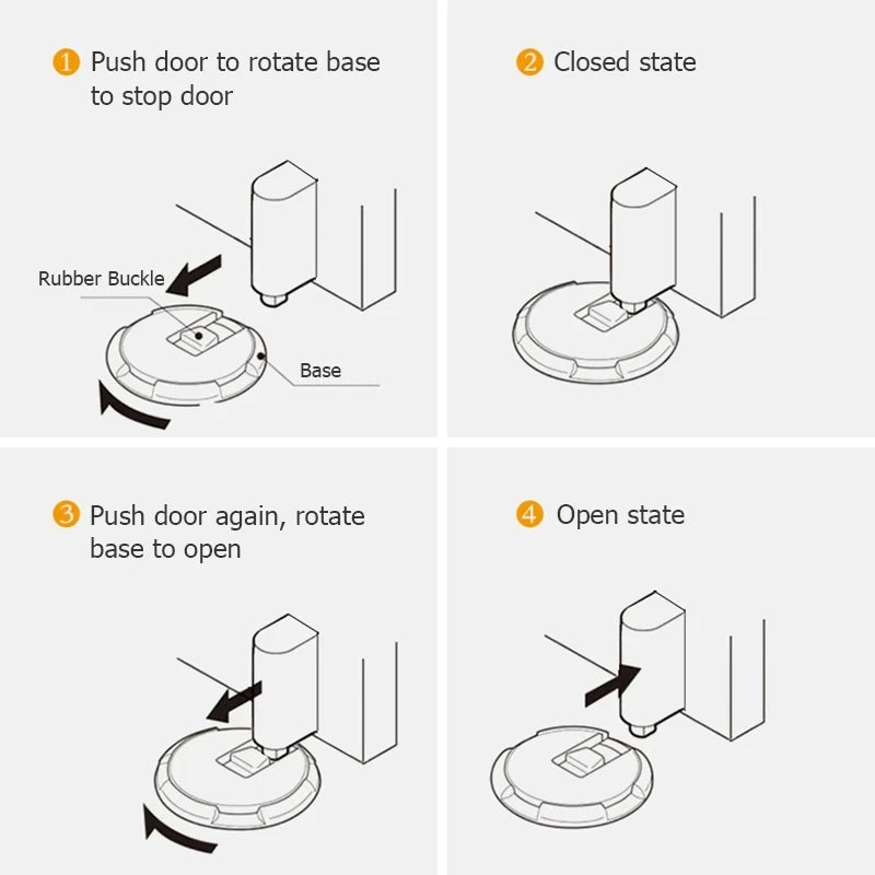 Heavy Duty Windproof Door Stopper Adjustable Mechanical Door Resistance Silent Door Stop Non Punching Anti-Collision Door Stop