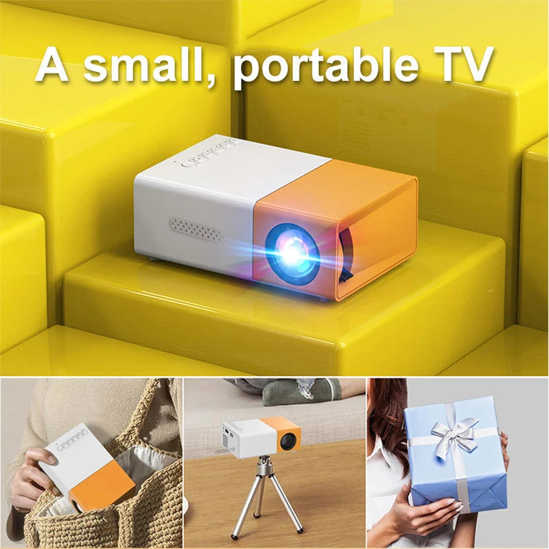 YG300 LED Mini Projector HD 320x240p compatible with HDMI USB TF Audio home Multimedia Player Smart projector Portable Travel