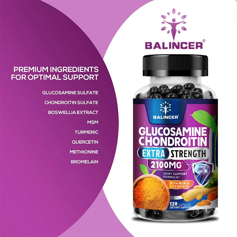 Glucosamine Chondroitin Extra Strength 2100 Mg - Relieves Arthritis and Supports Joint Mobility, Strength, and Comfort