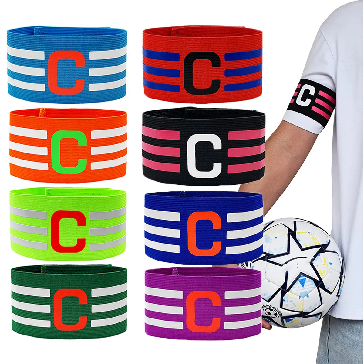 Sleeve Badge Football C Captain Badge Arm Sleeve Color Split Team Grouping Sleeve Badge