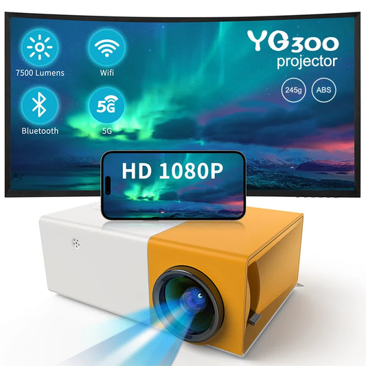 YG300 LED Mini Projector HD 320x240p compatible with HDMI USB TF Audio home Multimedia Player Smart projector Portable Travel