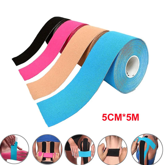 5cm*5m Sport Kinesiology Tape Athletic Elastic Kneepad Muscle Pain Relief Knee Taping Fitness Running Tennis Swimming Football