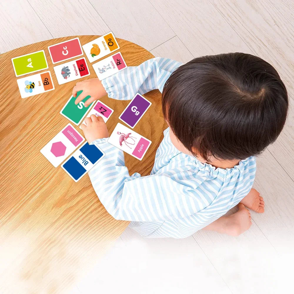 58pcs/set ABC Alphabet Letter Number Shape Color Early Education Baby Learning Cards Flashcards Games Puzzles For Kids Gifts
