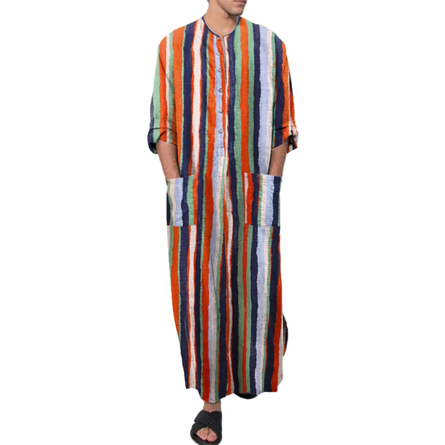 Muslim Fashion Men Kaftan Robes Pakistan Traditional Ethnic Loose Middle East Jubba Thobe Turkish Dubai Islamic Arabic Abaya