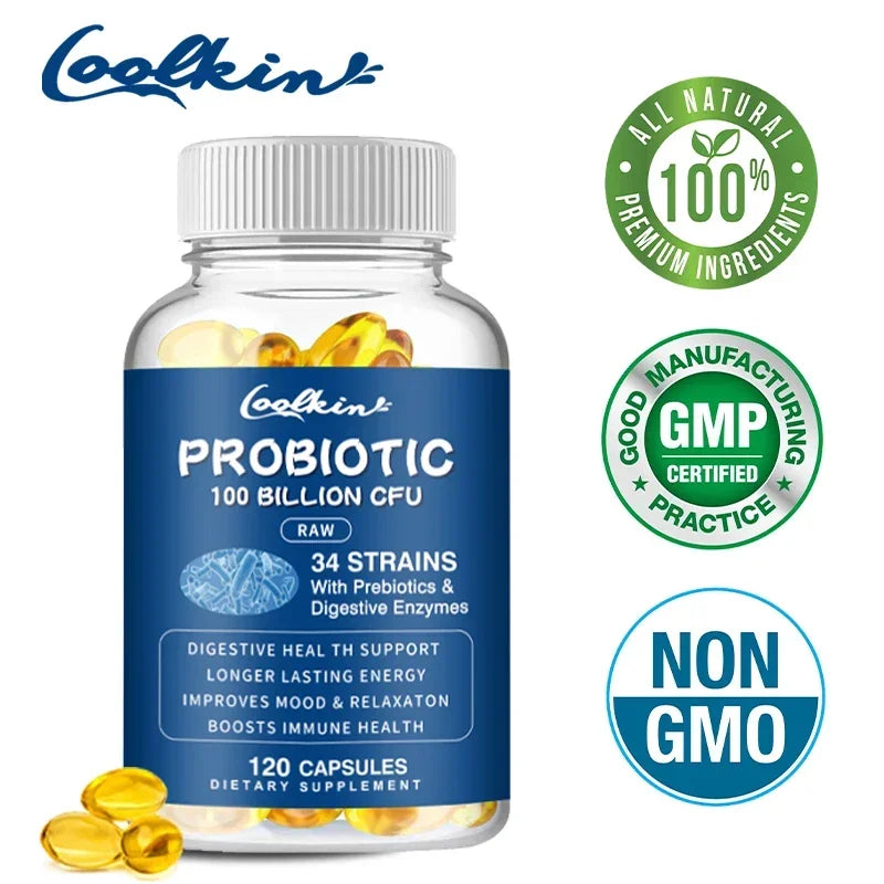 100 Billion Probiotic Supplement - Improves Digestion and Relieves Bloating and Constipation, Promotes Immune Health