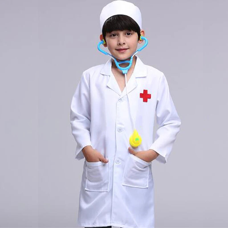 Kids Cosplay Clothes Boys Girls Doctor Nurse Uniforms Fancy toddler halloween Role Play Costumes Party Wear doctor gown