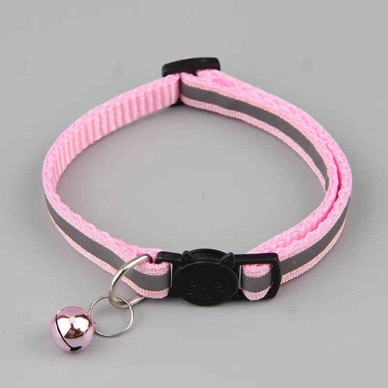 12 Colors Reflective Cats Bells Collars Adjustable Dog Leash Pet Collar for Cats and Small Dogs Pet Supplies Free Shipping 2022
