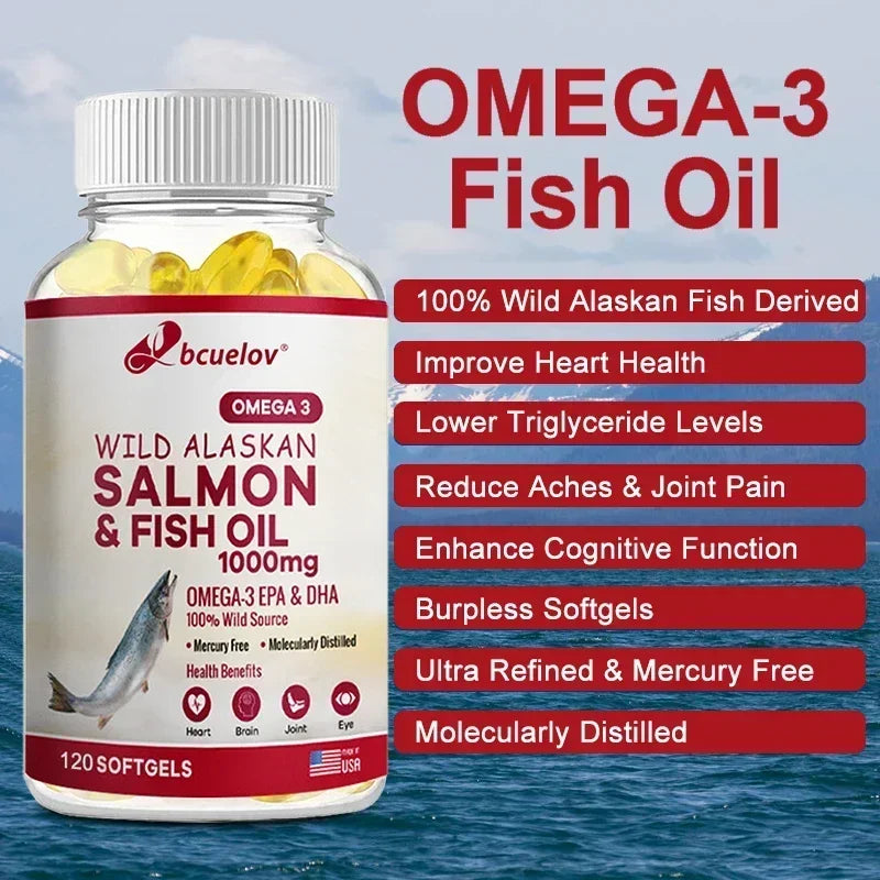 Fish Oil Omega-3 EPA and DHA 1000 Mg, Contains Natural Vitamin E, Supports Overall Health, Non-GMO, Gluten-free