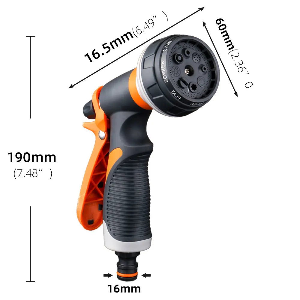 8 Function Water Guns Jet Washer High Pressure Adjustable Spray Garden Hose Quick Connector for Lawn Watering Farm Car Wash Tool