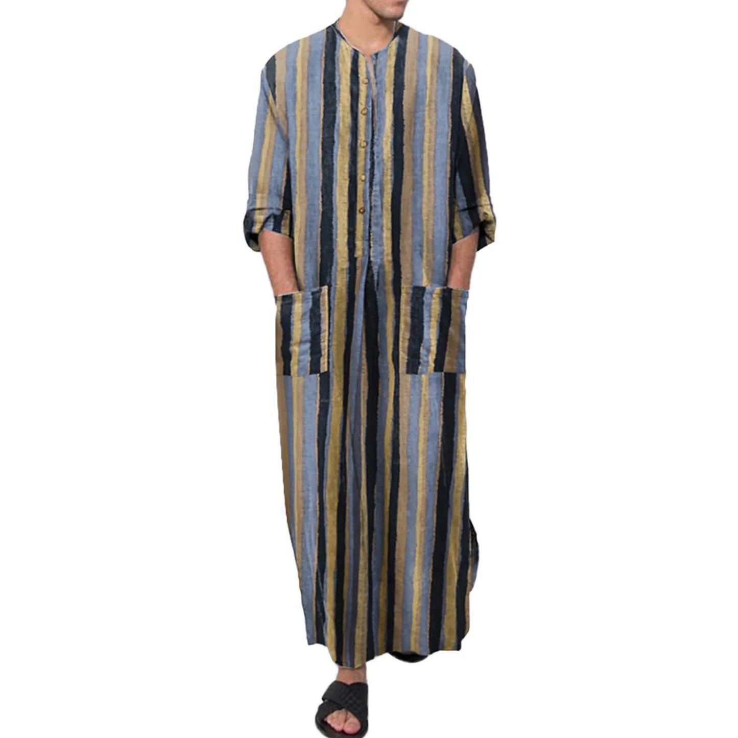 Muslim Fashion Men Kaftan Robes Pakistan Traditional Ethnic Loose Middle East Jubba Thobe Turkish Dubai Islamic Arabic Abaya