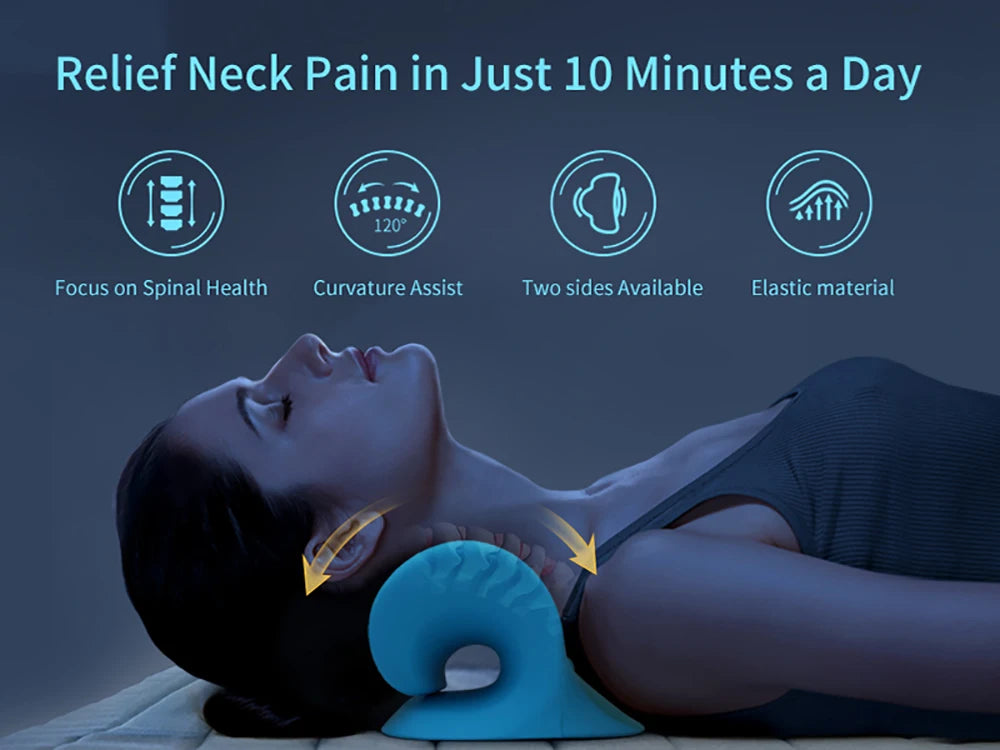 Neck Stretcher Massage Relaxer Cervical Chiropractic Traction Pillow Massager Pain Relief Neck Support Traction Corrector Device