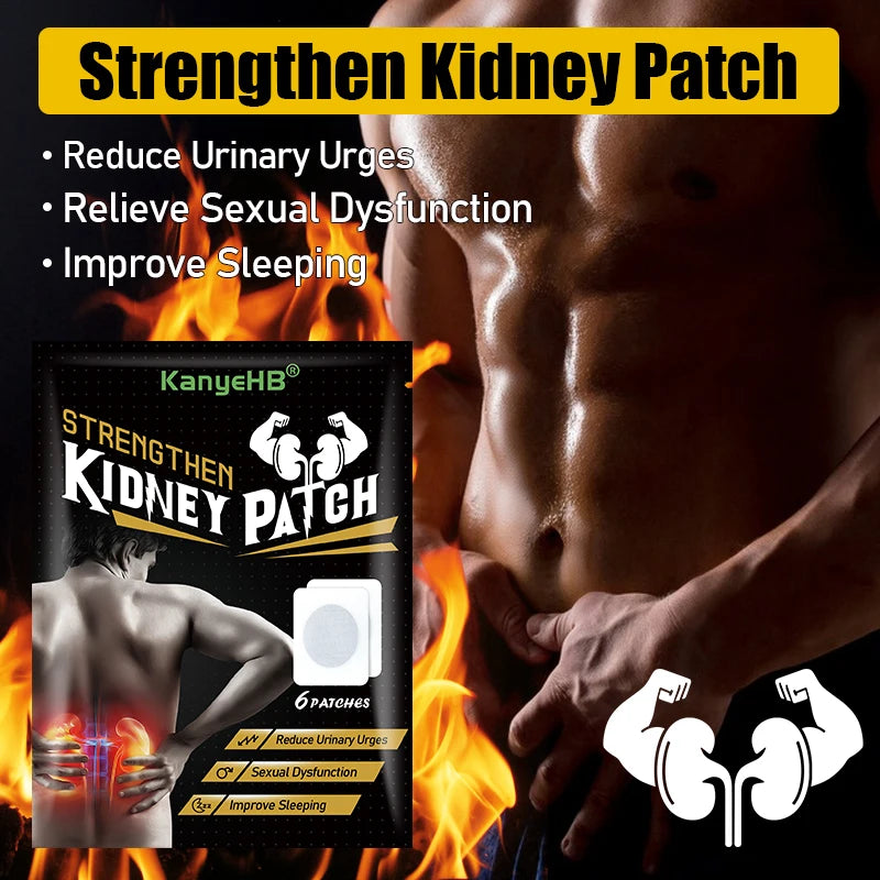 6Pcs=1Bag Kidney Care Patch Recovery Kidney Function Herbal Care Plaster Relieve Sexual Dysfunction Frequent Urination W022