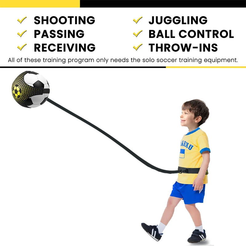 Football Kick Throw Solo Practice Training Aid Control Skills Adjustable,Soccer/Volleyball/Rugby Trainer