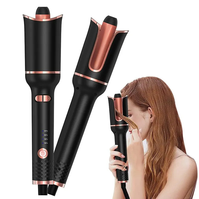 Auto Electric Rotating Curling Hair Iron, with 1" Curling Iron Large Slot & Adjustable 4 Temperature, Shut-Off for Hair Styling