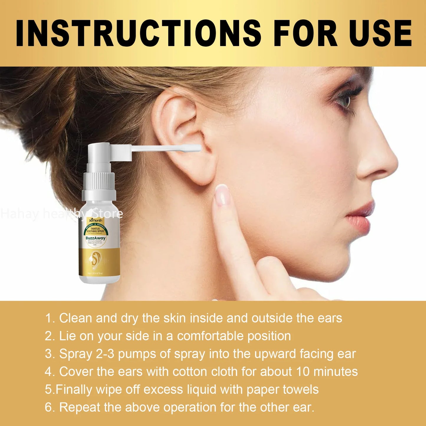 Ear Cleaner Propolis Tinnitus Care Spray Relieve Tinnitus and Discomfort in The Ear Clean Earwax Ear Drops Limpiador De Oídos