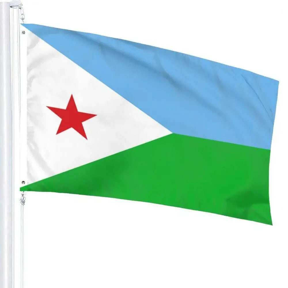 Djibouti Flag Festival Party Polyester Indoor Outdoor Printed Flag 3x5 FT