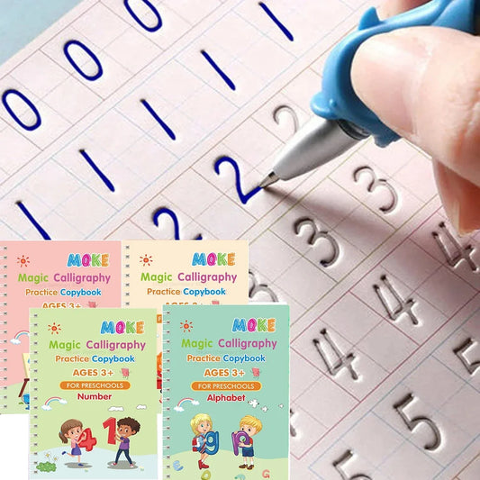 Sank Magic Practice Copybook Pen Preschools Kids Calligraphy English Verison Free Wiping Children Reusable Writing Book