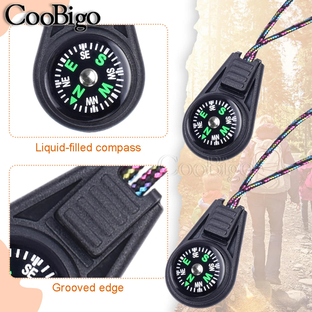 10Pcs Mini Compass Keychain Pendant Keyring Charm Key Holder Keyfob Buckle Pocket Navigator Men Boy Scout Outdoor Kids Colorful