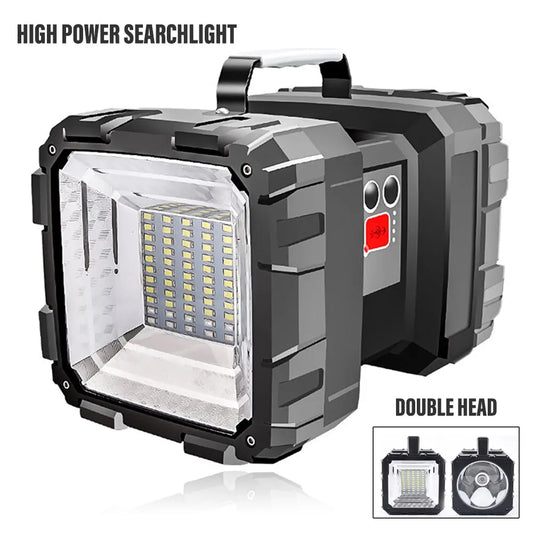 Camping High Power Led Flashlights Rechargeable Spotlights Searchlight Double Head With Powerful Lamp Bead Waterproof