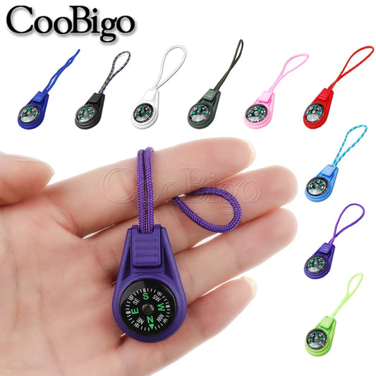 10Pcs Mini Compass Keychain Pendant Keyring Charm Key Holder Keyfob Buckle Pocket Navigator Men Boy Scout Outdoor Kids Colorful