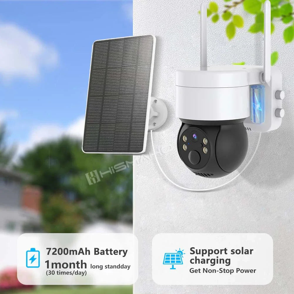 2K 4MP Solar IP Camera WiFi Outdoor Wireless PTZ Monitor Security Protection CCTV Video Surveillance Battery Long Standby ICsee
