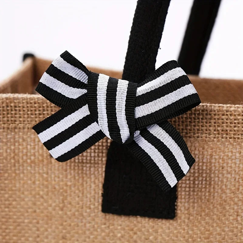 Letter Garland Linen Large Capacity Canvas Tote Bag Shopping Bag Tote Bag Duffle Bag for Wedding, Birthday Beach Vacation